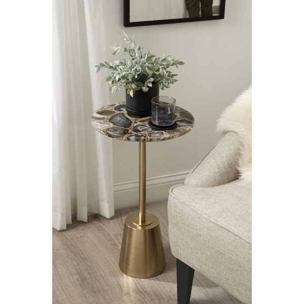 Mercer41 Cemil Genuine Marble Pedestal End Table & Reviews Wayfair